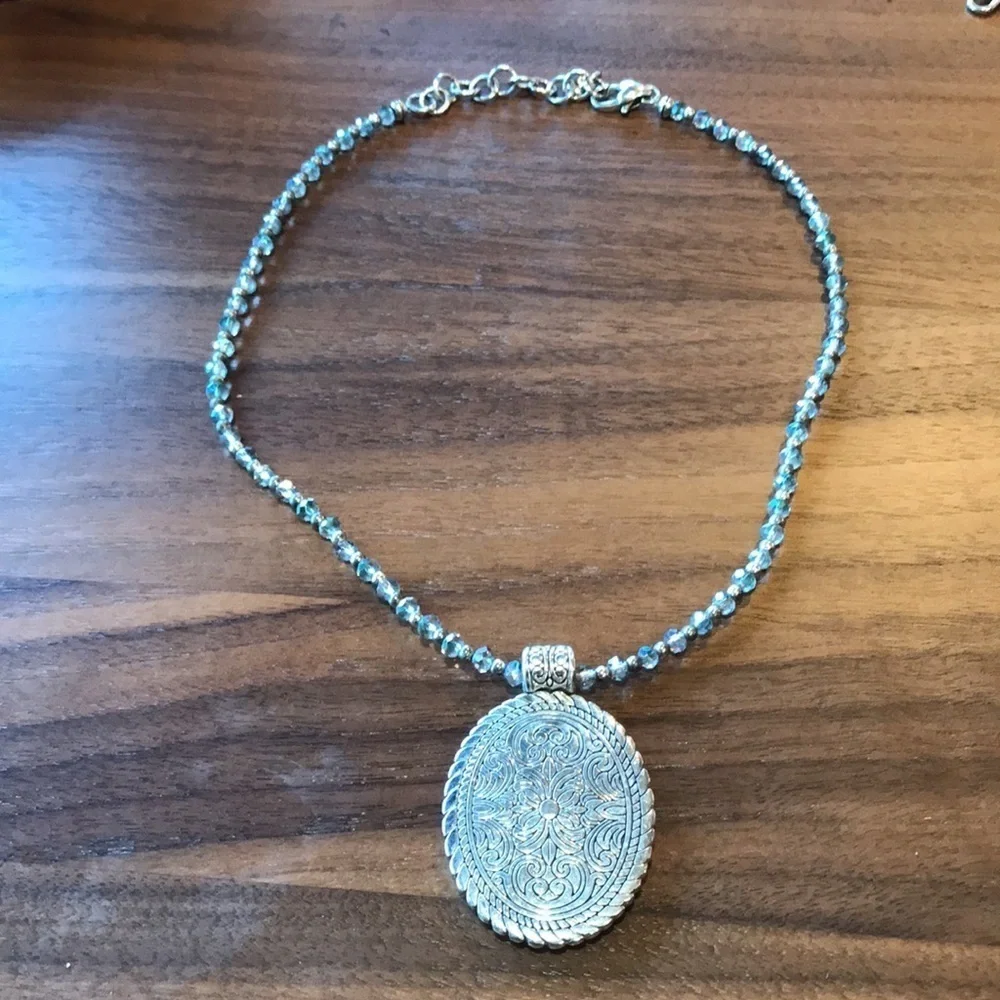 Brighton Slver tone beaded necklace RARE NEW